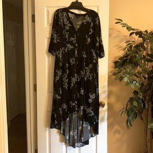 Torrid black/blue high-low, button-dwn dress sz 1